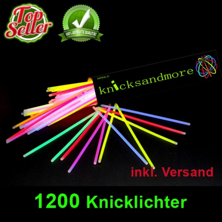 1200 Knicklichter 6 Farben Mix