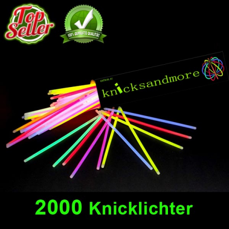 2000 Knicklichter 6 Farben Mix