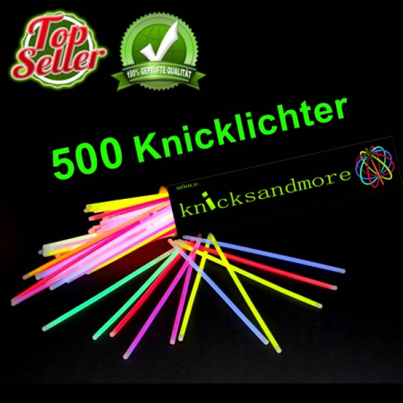 500 Knicklichter 6 Farben Mix