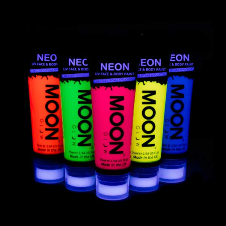 UV Neon Körperfarbe 5 x 75 ml UV Licht