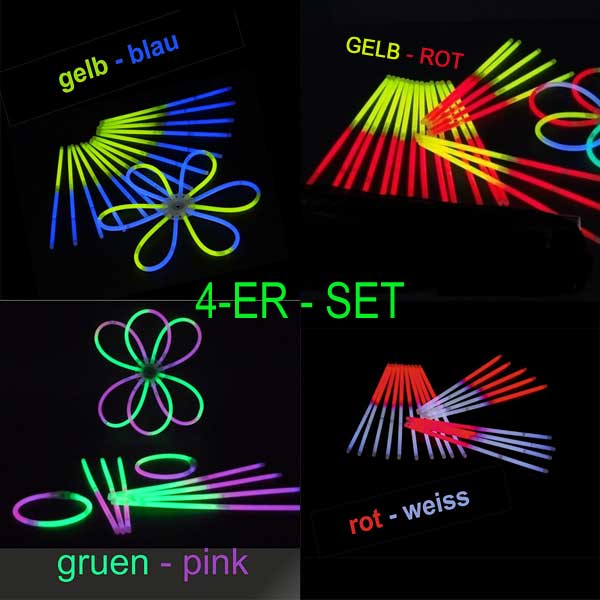 50 Knicklichter Dualcolor in gruen-pink