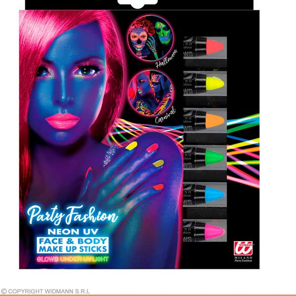 UV Neon Körper Farben Stift Set