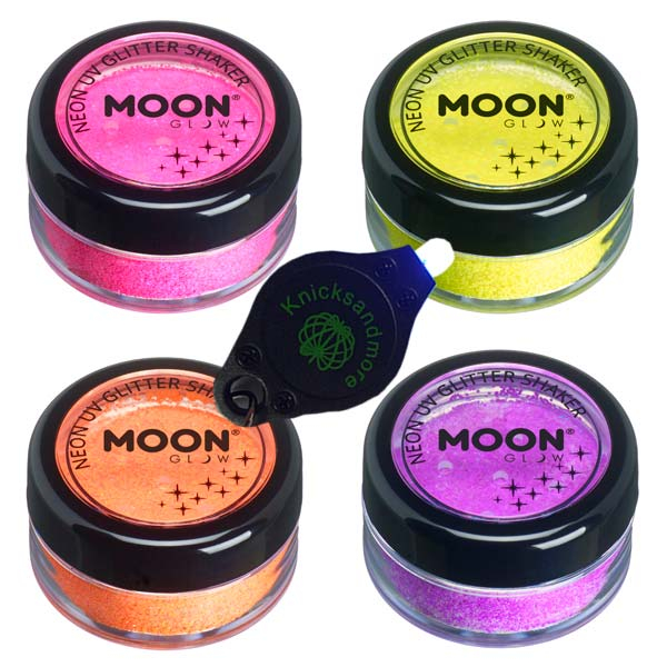 UV Neon Glitter Set mit Lampe