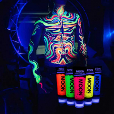 UV Neon Körperfarbe Set 5 x 75 ml